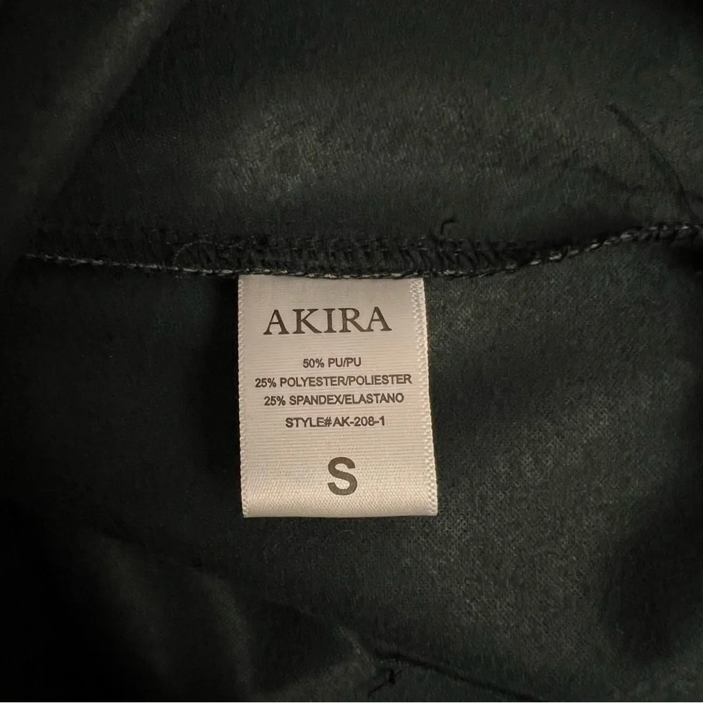 AKIRA Faux Leather Crossover Front Mini Skirt-Black - Picture 6 of 12